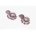 Earrings Enamel Jhumki Dangle Sterling Silver 925 Maroon Beads Traditional C12
